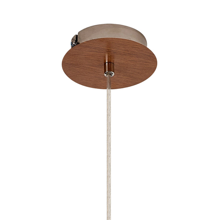 Nelson Lighting NL92549 Icart 1 Light Pendant Walnut Polished Nickel