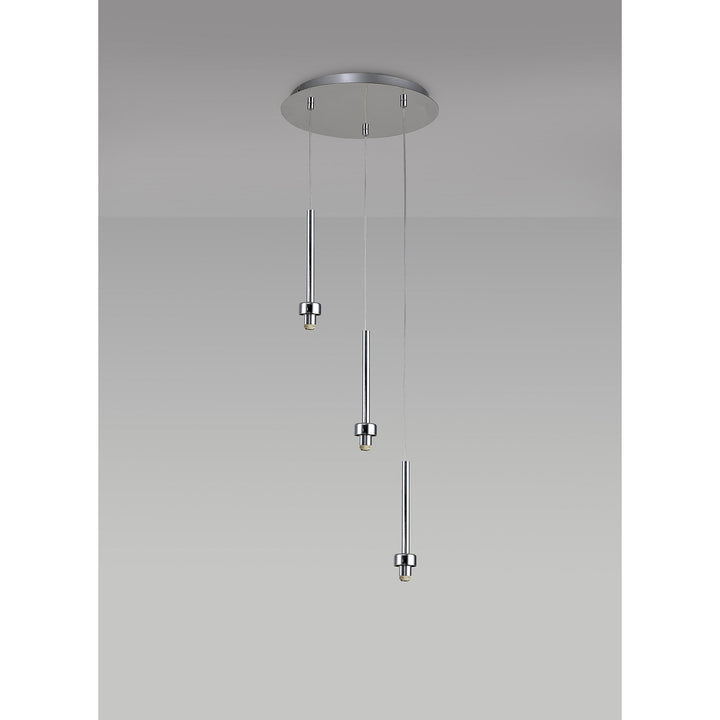 Nelson Lighting NL76119 Iona 3 Light Round Pendant Polished Chrome