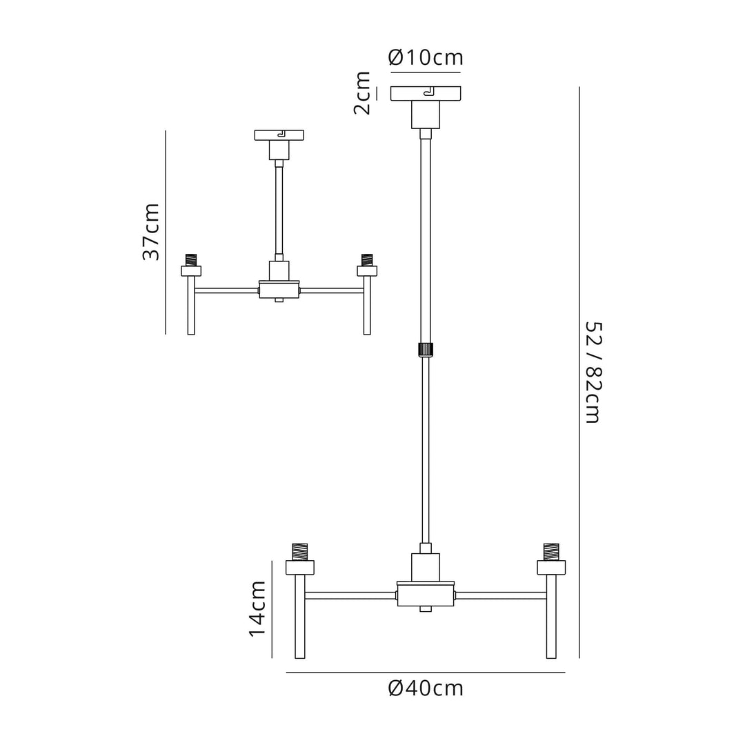 Nelson Lighting NL76159 Iona 3 Light Ceiling Light Polished Chrome