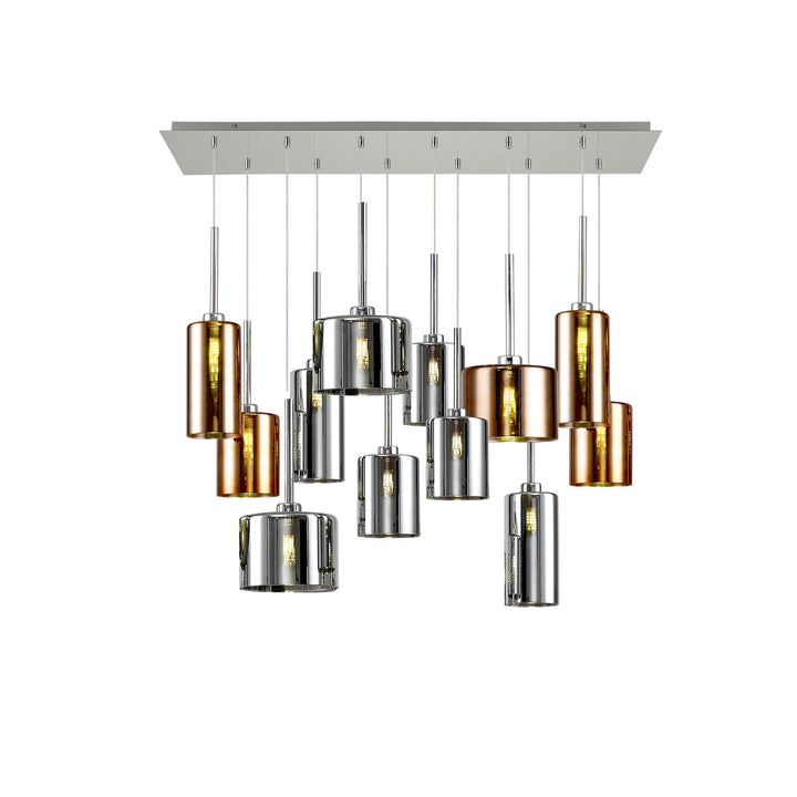 Nelson Lighting NLK13159 Iona 12 Light Linear Pendant Polished Chrome