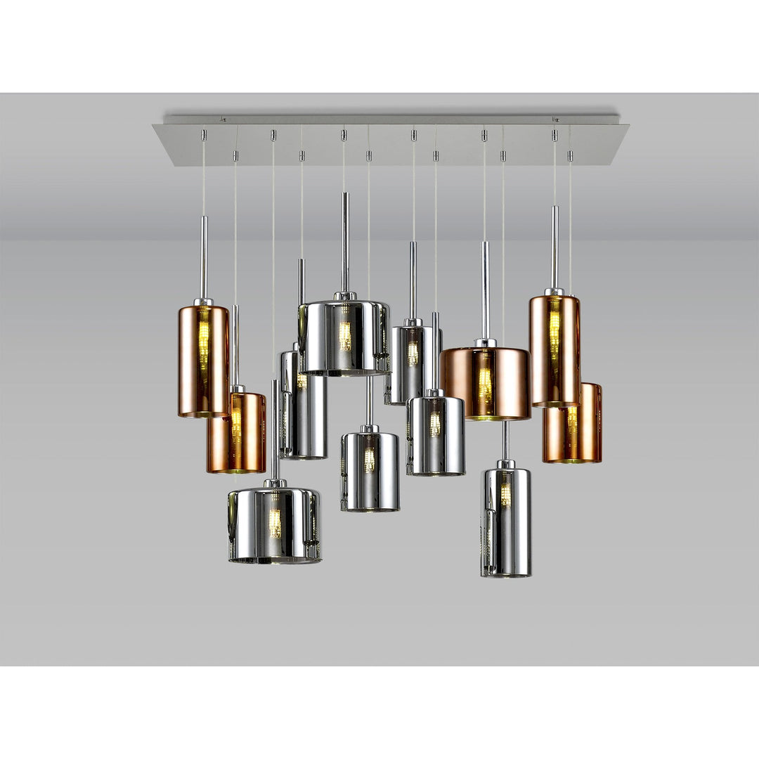 Nelson Lighting NLK13159 Iona 12 Light Linear Pendant Polished Chrome