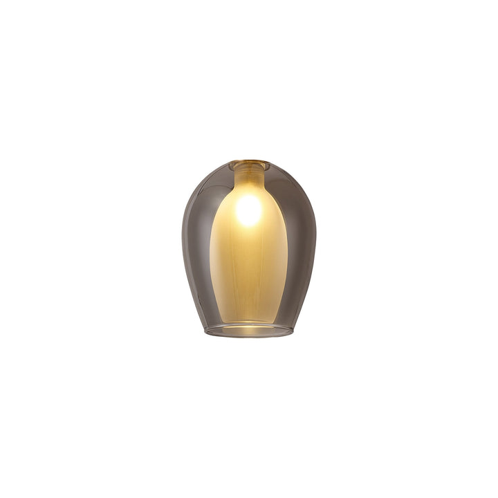 Nelson Lighting NL84589 Iona Shade Smoke Plated Frosted White