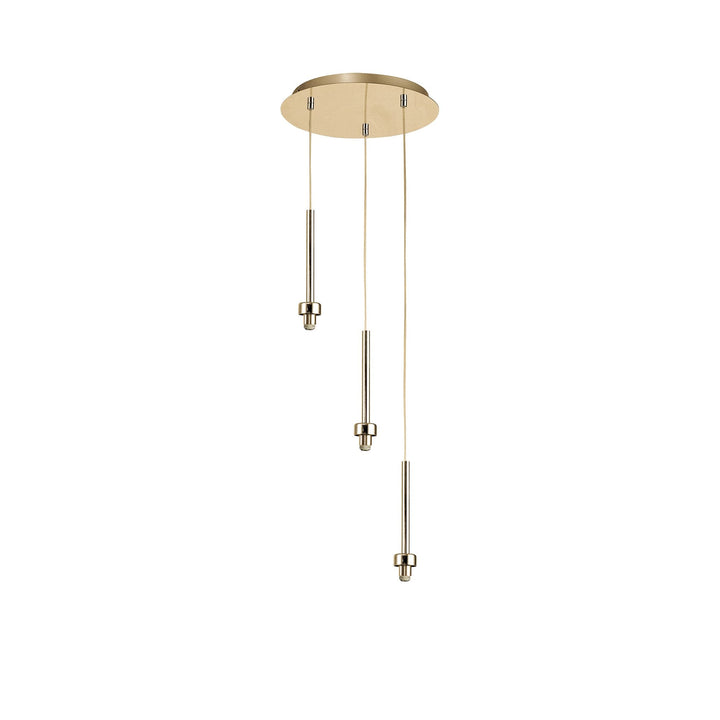 Nelson Lighting NL84699 Iona 3 Light Round Pendant French Gold Matt Gold