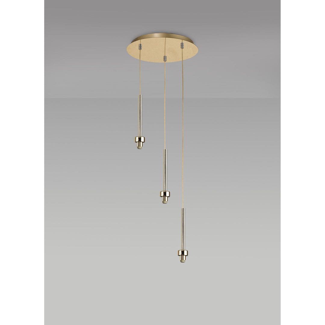 Nelson Lighting NL84699 Iona 3 Light Round Pendant French Gold Matt Gold