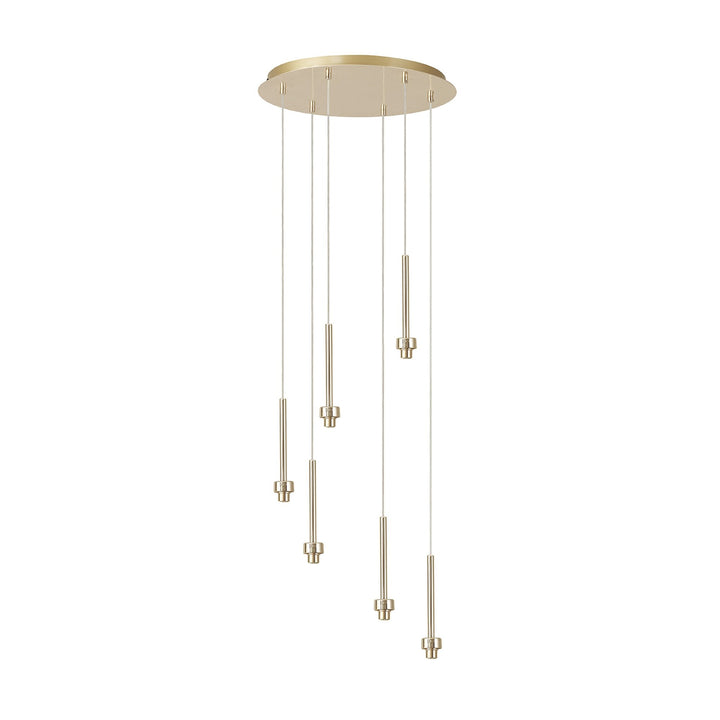 Nelson Lighting NL84709 Iona 6 Light Round Pendant French Gold Matt Gold