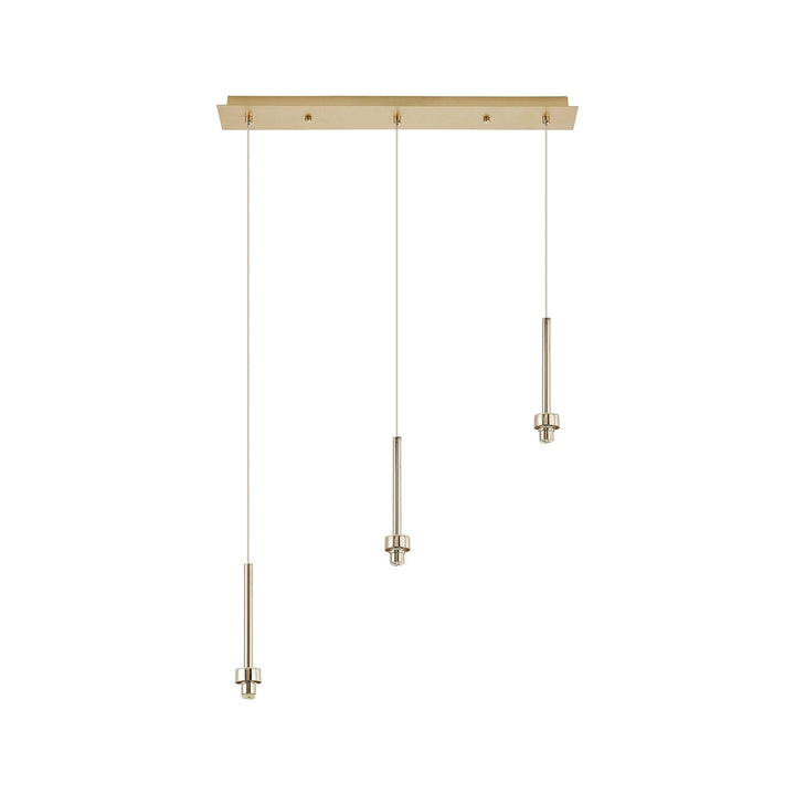 Nelson Lighting NL84729 Iona 3 Light Linear Pendant French Gold Matt Gold