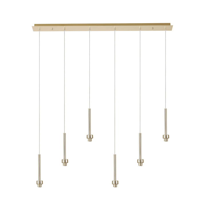 Nelson Lighting NL84739 Iona 6 Light Linear Pendant French Gold Matt Gold