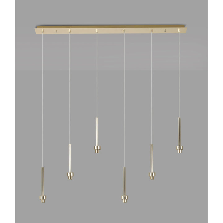 Nelson Lighting NL84739 Iona 6 Light Linear Pendant French Gold Matt Gold