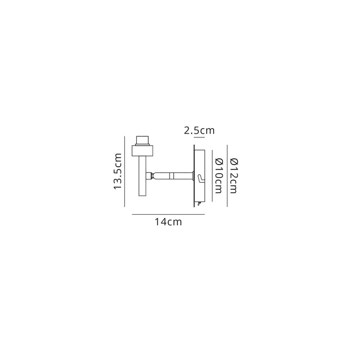 Nelson Lighting NL87509 Iona 1 Light Wall Light Polished Chrome