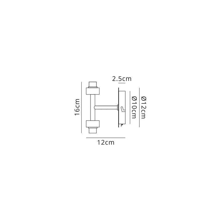 Nelson Lighting NL87519 Iona 2 Light Wall Light Polished Chrome