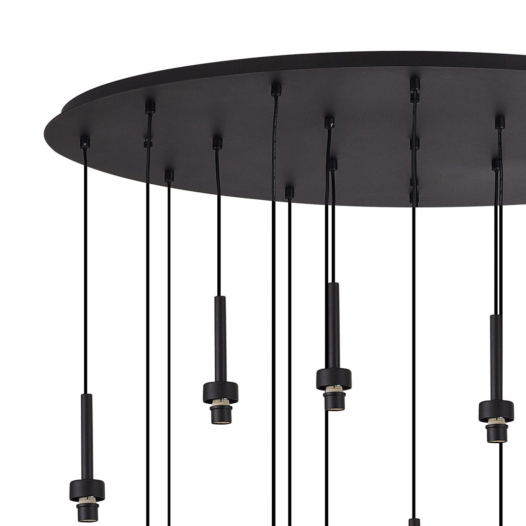 Nelson Lighting NL90519 Iona 19 Light Oval Pendant Satin Black