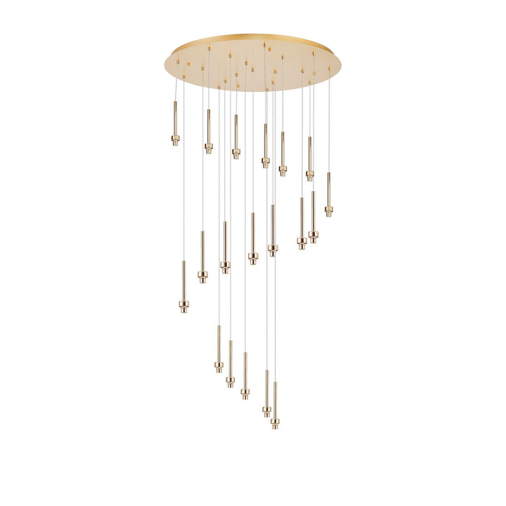 Nelson Lighting NL92669 Iona 19 Light Round Pendant French Gold Matt Gold