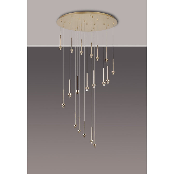 Nelson Lighting NL92669 Iona 19 Light Round Pendant French Gold Matt Gold