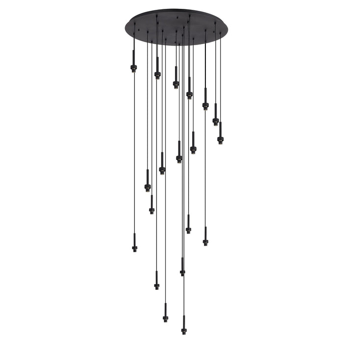 Nelson Lighting NL92679 Iona 19 Light Round Pendant Satin Black