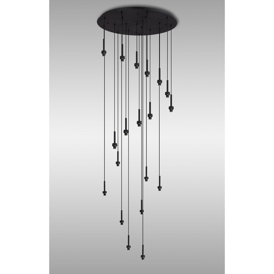 Nelson Lighting NL92679 Iona 19 Light Round Pendant Satin Black