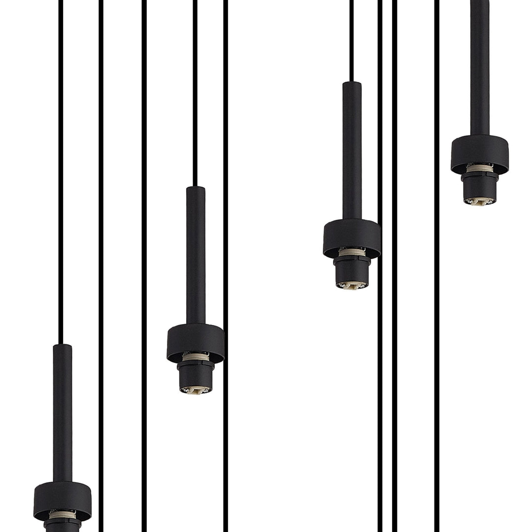 Nelson Lighting NL92679 Iona 19 Light Round Pendant Satin Black