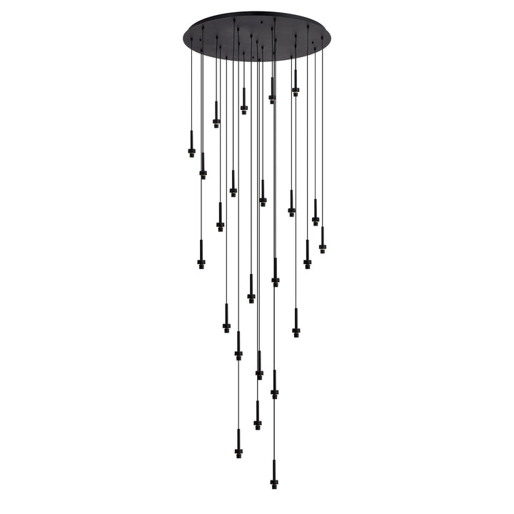 Nelson Lighting NL92699 Iona 24 Light Round Pendant Satin Black