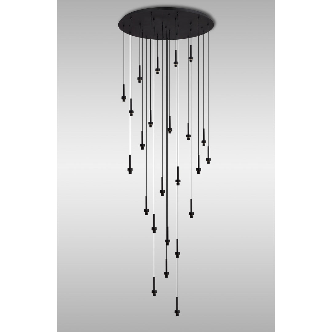 Nelson Lighting NL92699 Iona 24 Light Round Pendant Satin Black