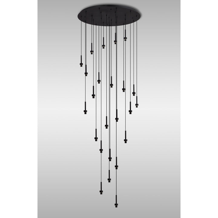 Nelson Lighting NL92699 Iona 24 Light Round Pendant Satin Black