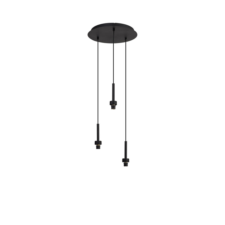 Nelson Lighting NL92729 Iona 3 Light Round Pendant Satin Black