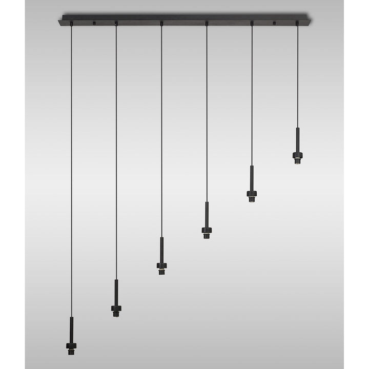 Nelson Lighting NL92759 Iona 6 Light Linear Pendant Satin Black