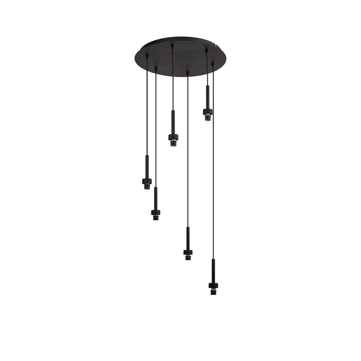 Nelson Lighting NL92769 Iona 6 Light Round Pendant Satin Black