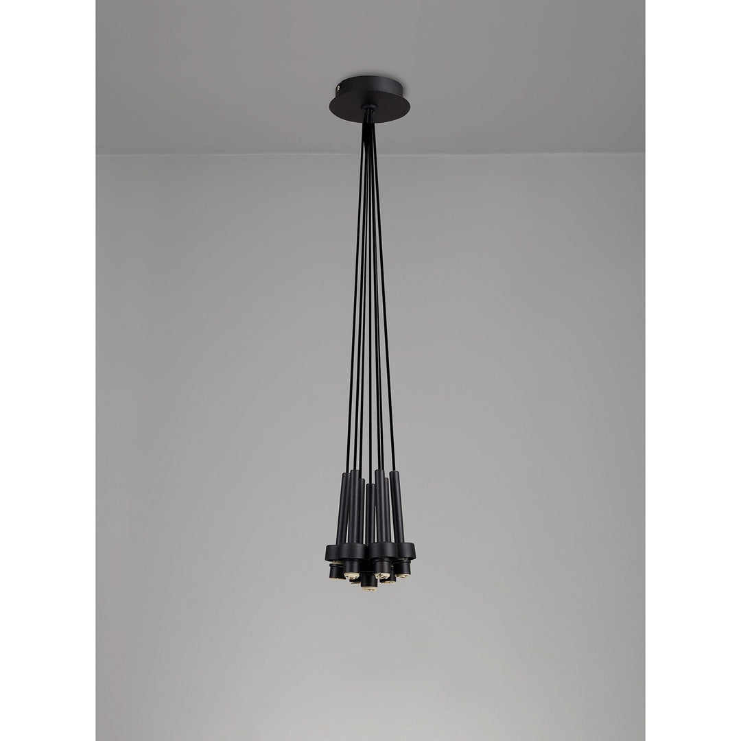 Nelson Lighting NL92779 Iona 7 Light Pendant Satin Black