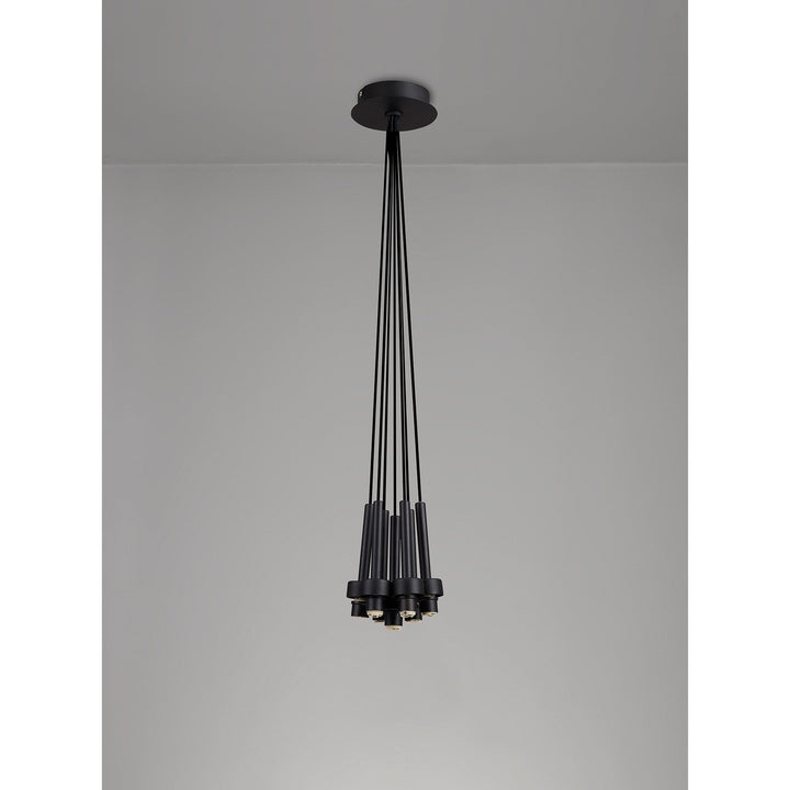 Nelson Lighting NL92779 Iona 7 Light Pendant Satin Black