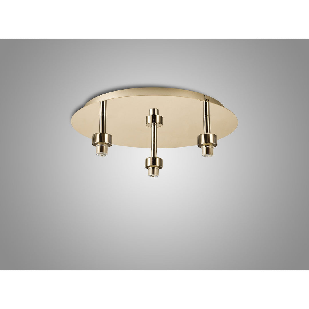 Nelson Lighting NL92819 Iona 3 Light Flush Ceiling Light French Gold Matt Gold