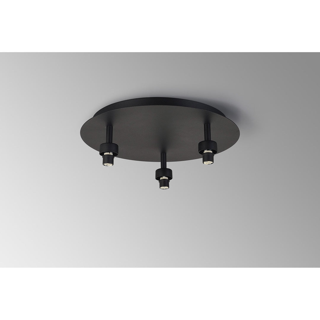 Nelson Lighting NL92829 Iona 3 Light Flush Ceiling Light Satin Black