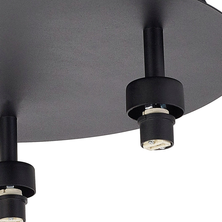 Nelson Lighting NL92829 Iona 3 Light Flush Ceiling Light Satin Black