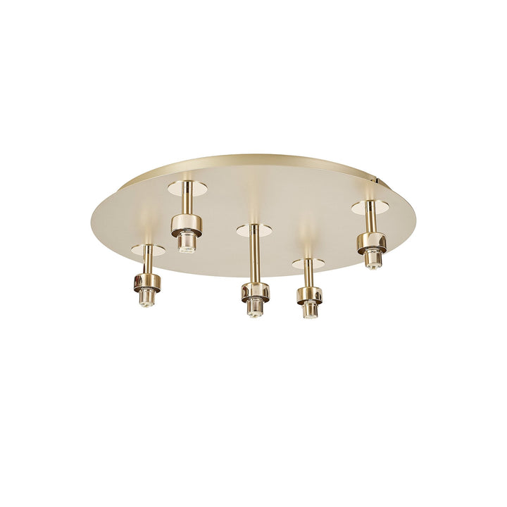 Nelson Lighting NL92859 Iona 5 Light Flush Ceiling Light French Gold Matt Gold