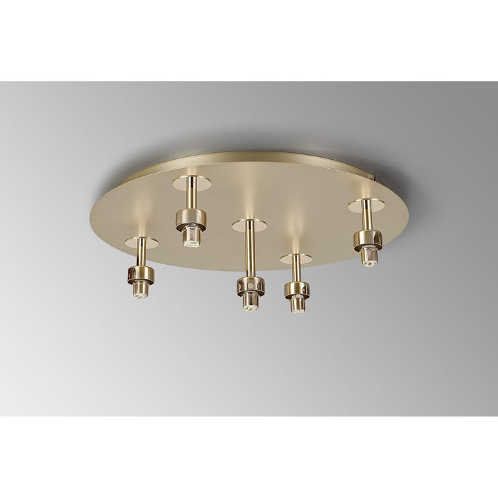 Nelson Lighting NL92859 Iona 5 Light Flush Ceiling Light French Gold Matt Gold