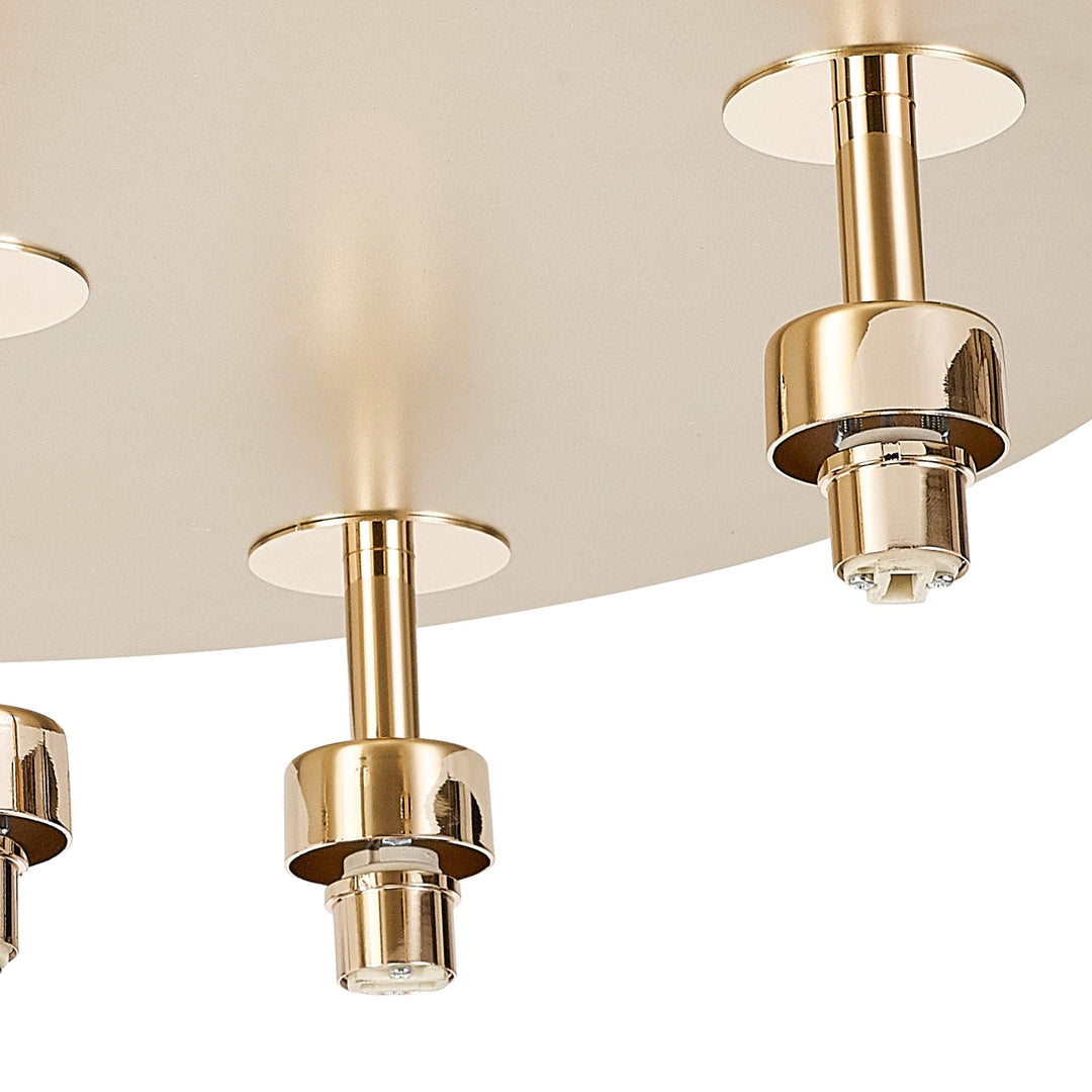 Nelson Lighting NL92859 Iona 5 Light Flush Ceiling Light French Gold Matt Gold