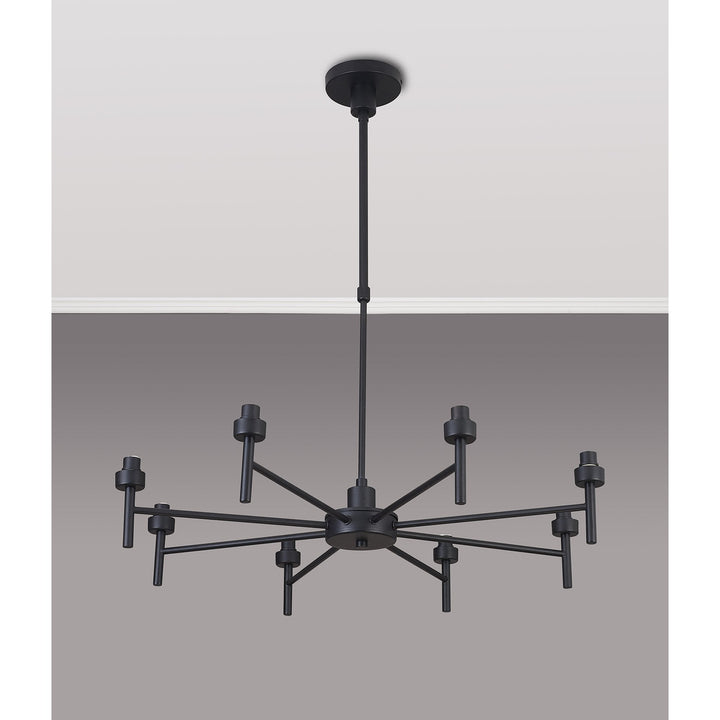 Nelson Lighting NL92999 Iona 8 Light Pendant/Ceiling Light Satin Black