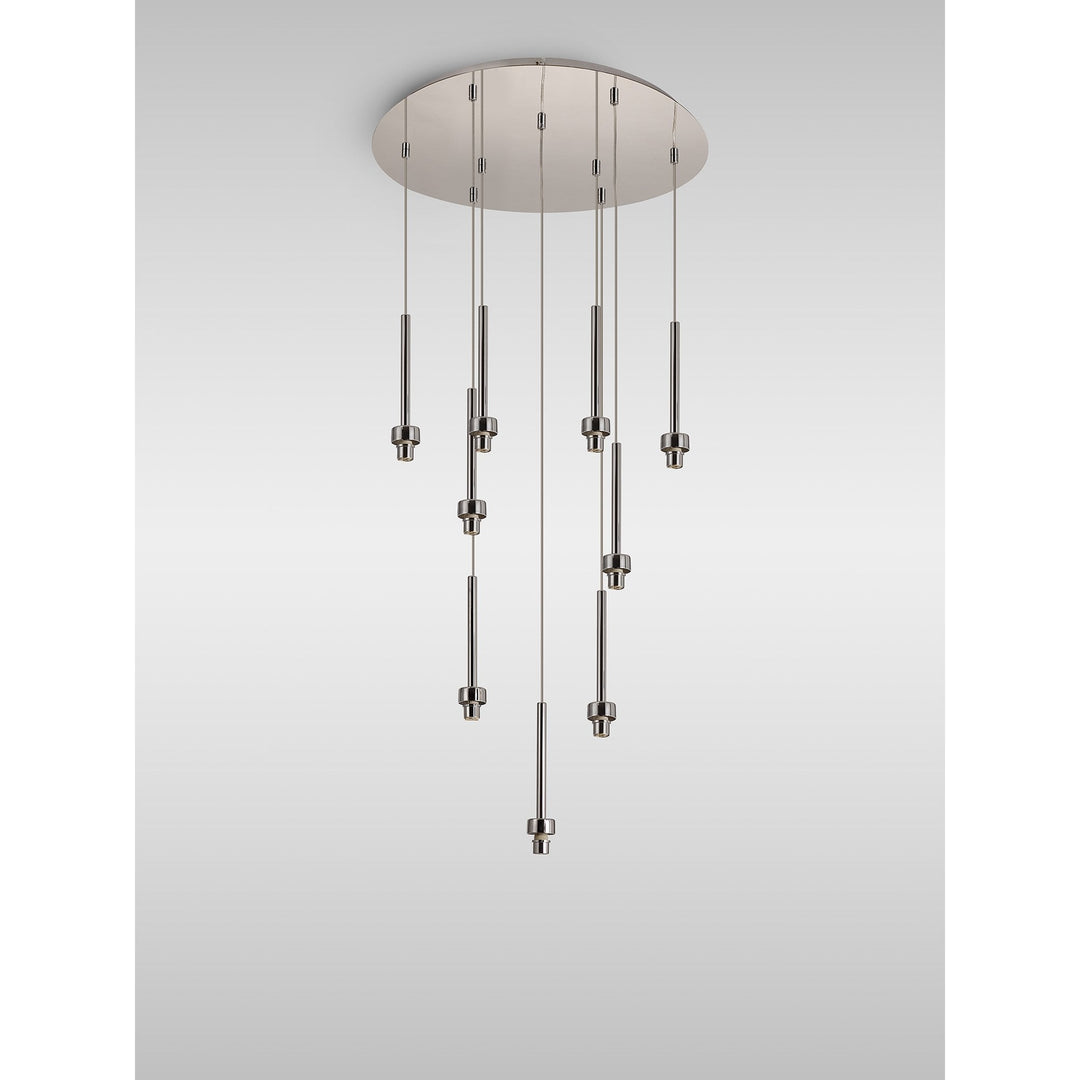 Nelson Lighting NL93009 Iona 9 Light Round Pendant Polished Chrome