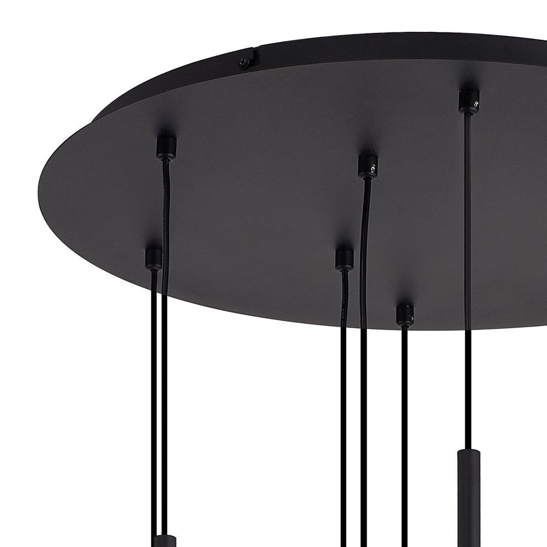 Nelson Lighting NL93029 Iona 9 Light Round Pendant Satin Black