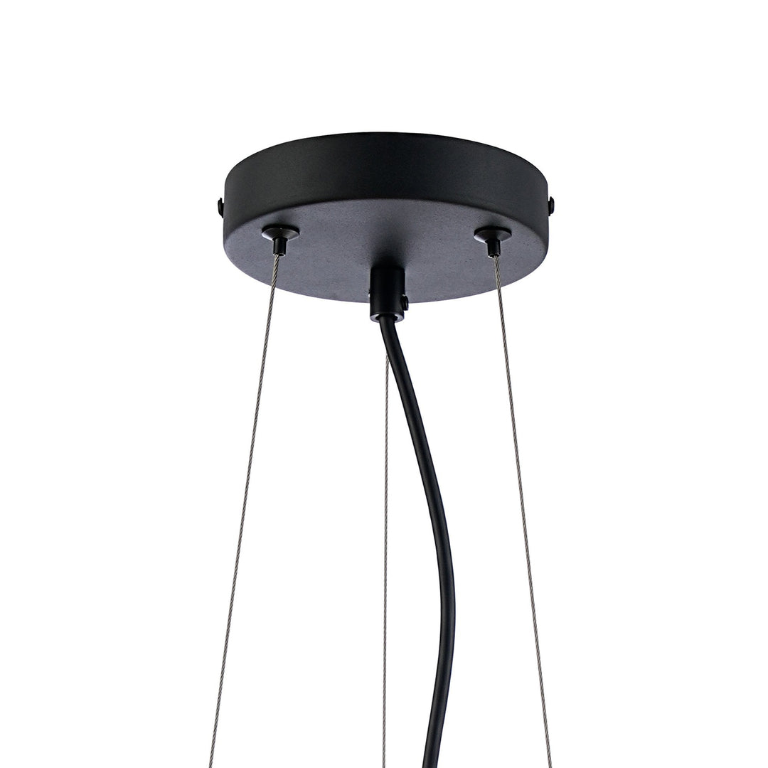 Nelson Lighting NL9498BL/CL9 Kaffer 10 Light Round Pendant Satin Black Clear