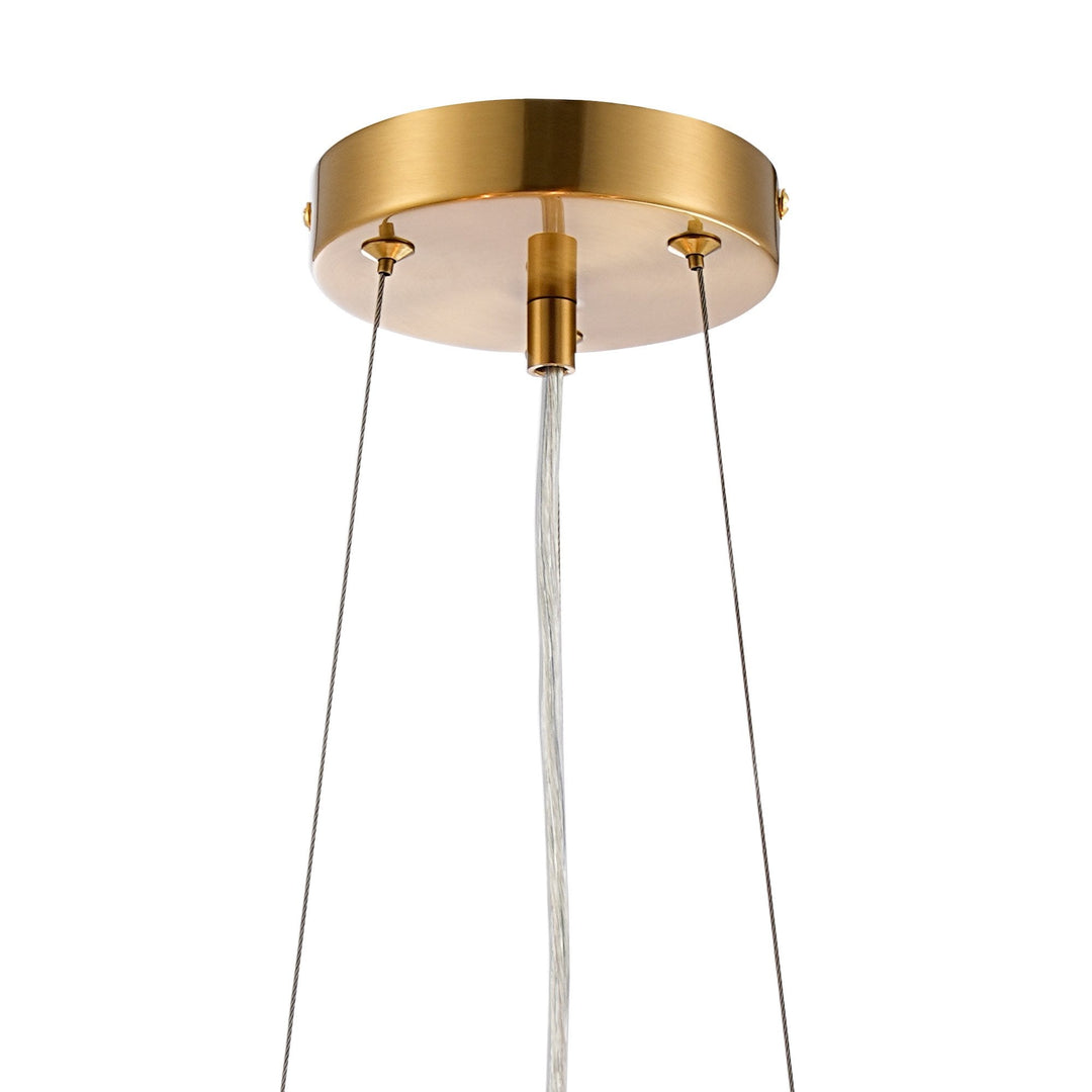 Nelson Lighting NL9498BR/CL9 Kaffer 10 Light Round Pendant Brass Clear