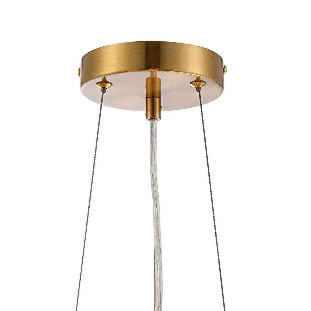 Nelson Lighting NL9498BR/SM9 Kaffer 10 Light Round Pendant Brass Smoke