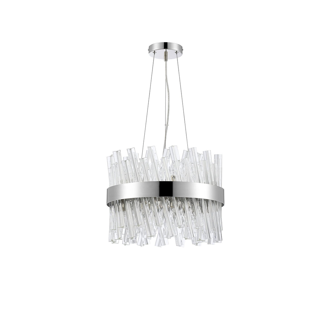 Nelson Lighting NL9498PN/CL9 Kaffer 10 Light Round Pendant Polished Nickel Clear