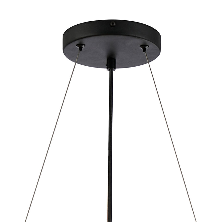 Nelson Lighting NL9500BL/CL9 Kaffer 18 Light Round Pendant Satin Black Clear