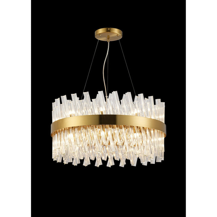 Nelson Lighting NL9500BR/CL9 Kaffer 18 Light Round Pendant Brass Clear