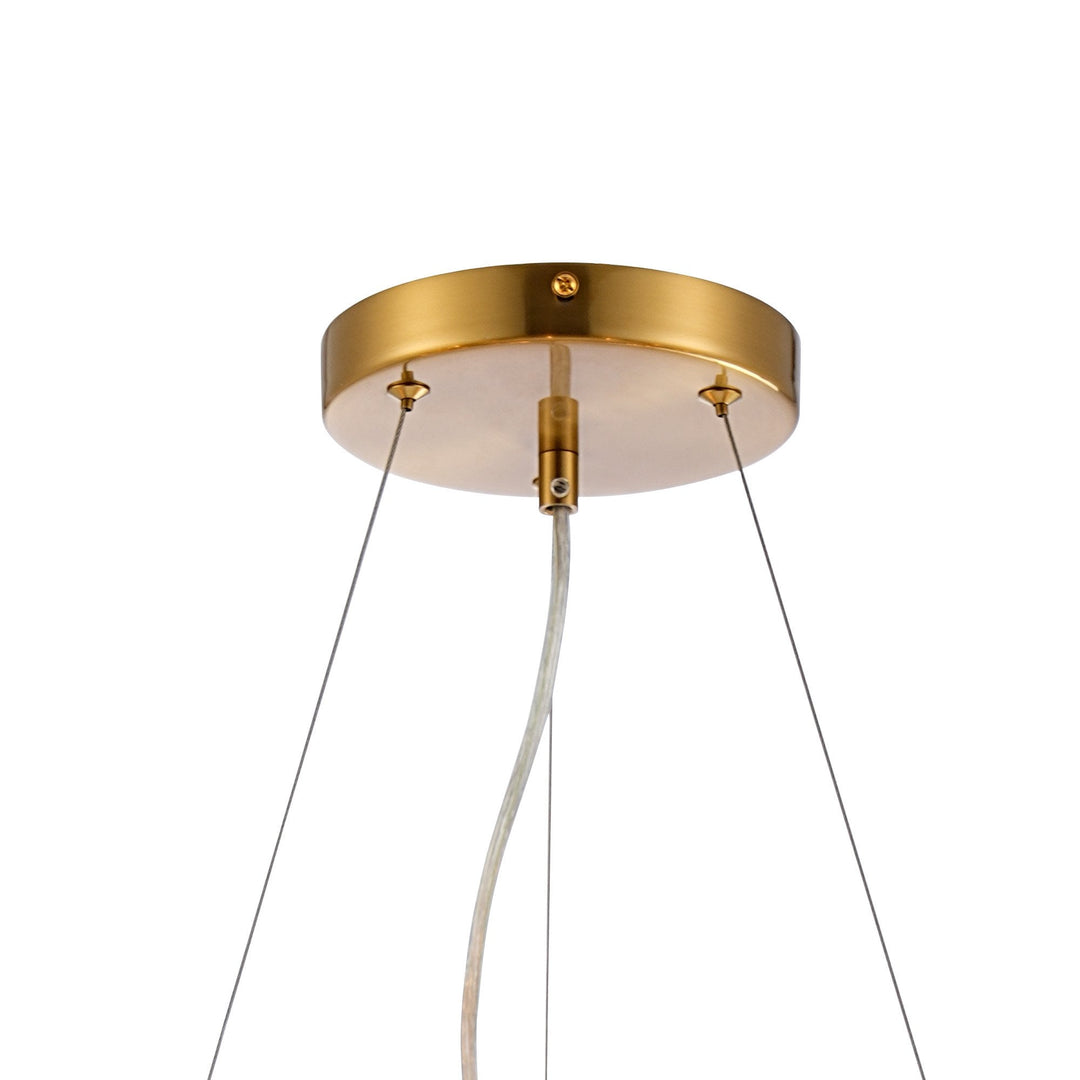 Nelson Lighting NL9500BR/CL9 Kaffer 18 Light Round Pendant Brass Clear