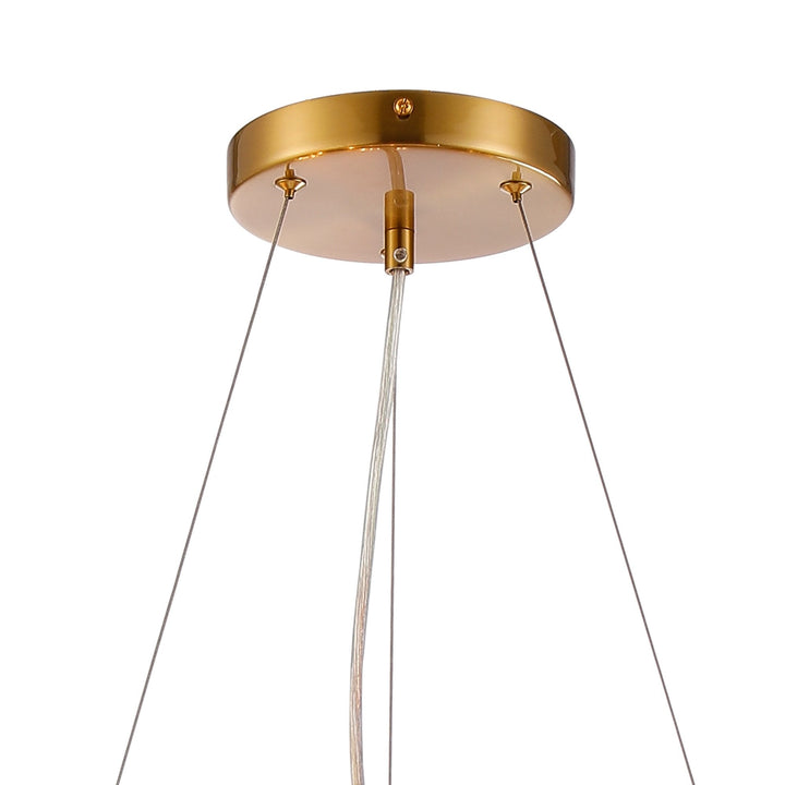 Nelson Lighting NL9500BR/SM9 Kaffer 18 Light Round Pendant Brass Smoke