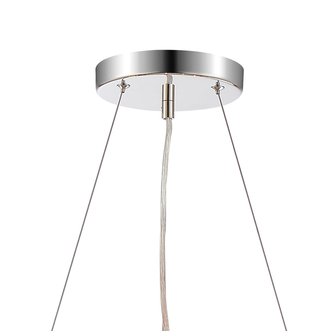 Nelson Lighting NL9500PN/SM9 Kaffer 18 Light Round Pendant Polished Nickel Smoke