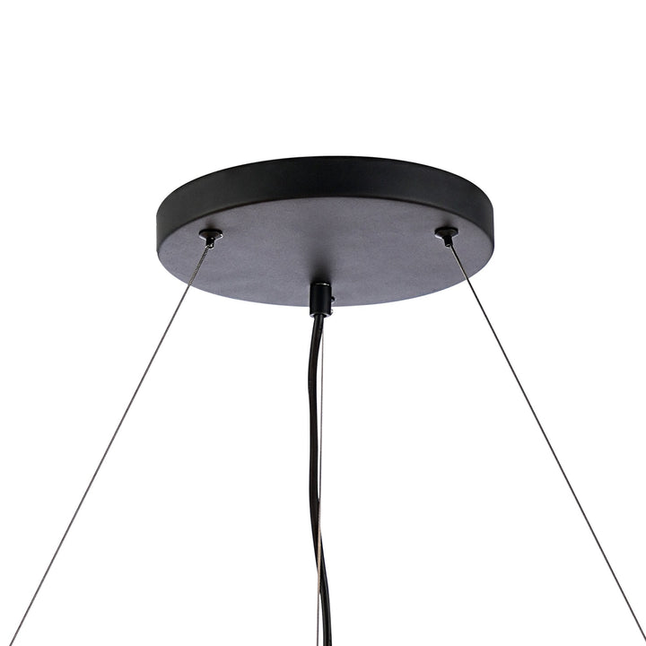 Nelson Lighting NL9502BL/CL9 Kaffer 24 Light Round Pendant Satin Black Clear