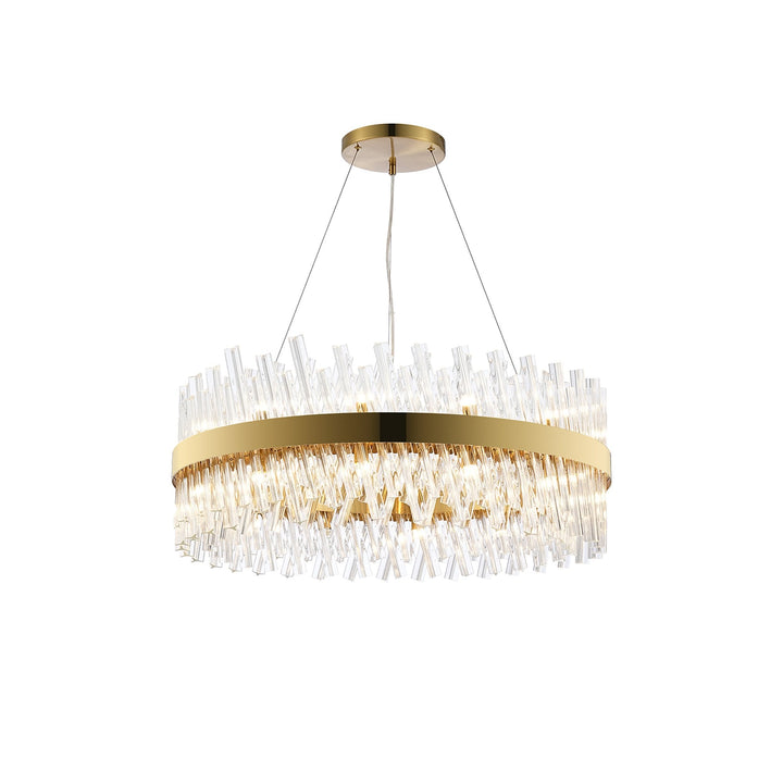 Nelson Lighting NL9502BR/CL9 Kaffer 24 Light Round Pendant Brass Clear