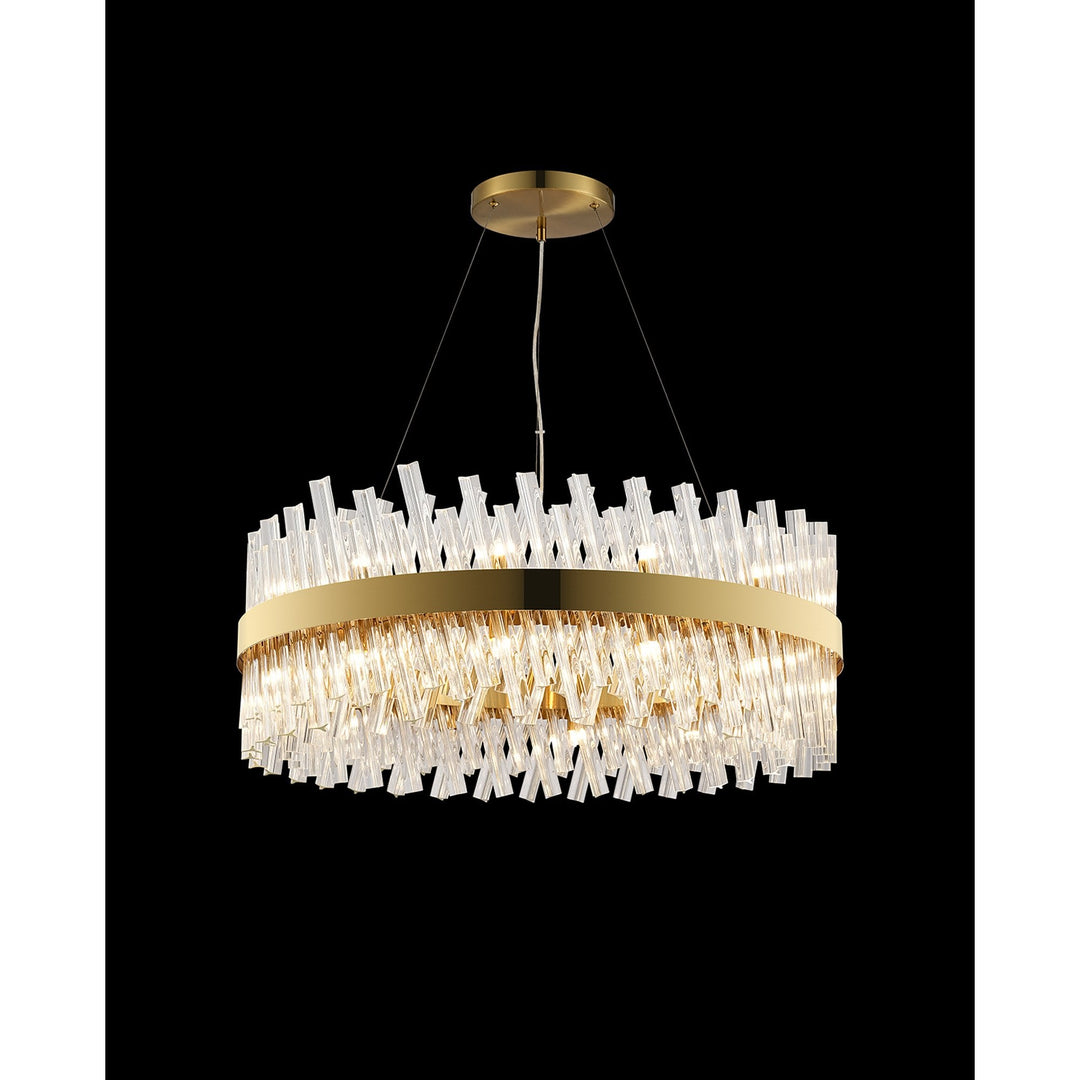 Nelson Lighting NL9502BR/CL9 Kaffer 24 Light Round Pendant Brass Clear