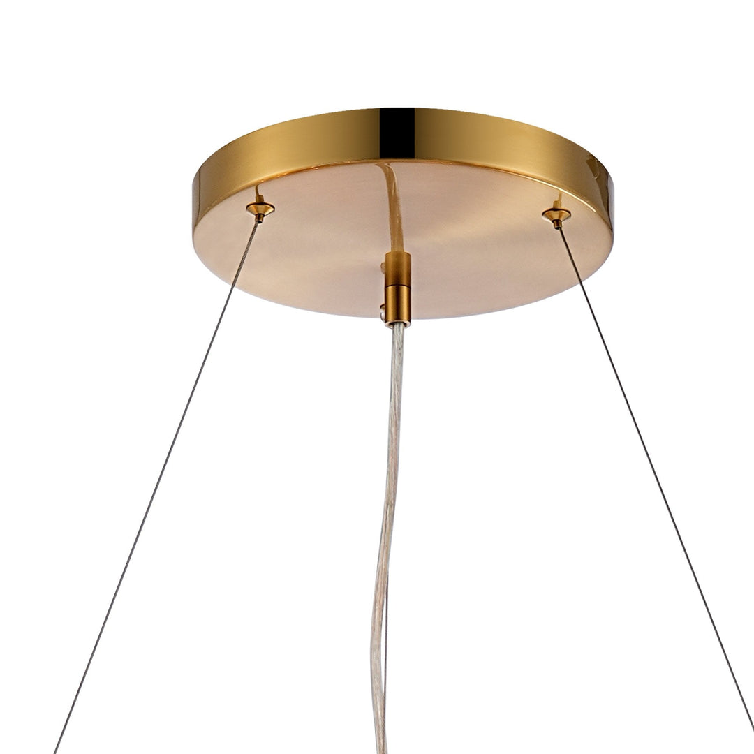 Nelson Lighting NL9502BR/CL9 Kaffer 24 Light Round Pendant Brass Clear